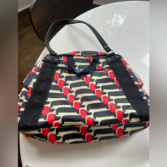 Orla Kiely Blue Sharpie Dog Show Navy Shoulder Bag - Picture 6 of 10